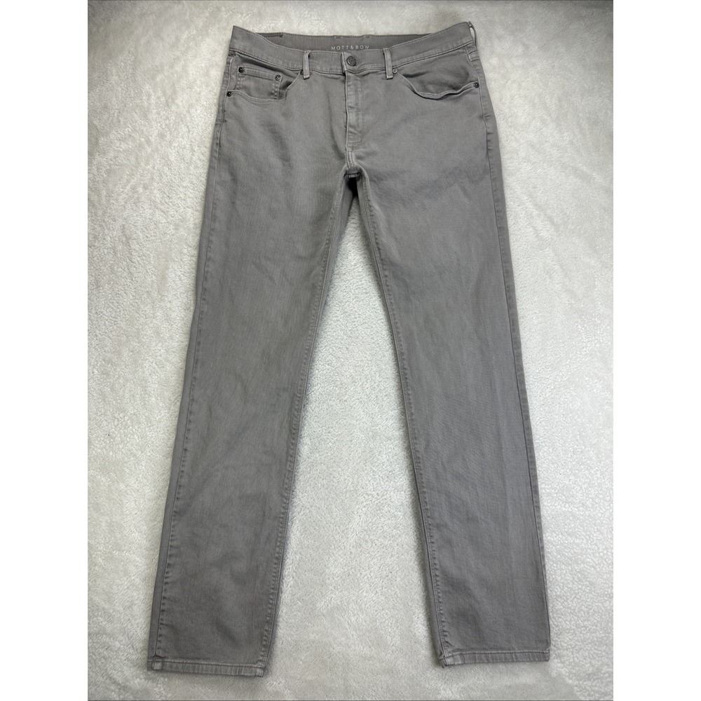 Mott and Bow Mercer Jeans Mens 36x34 Gray Slim Fit Stretch Casual